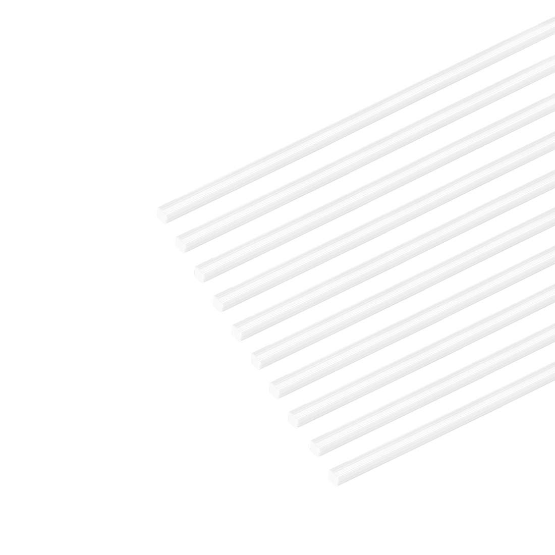 sourcing map 10pcs ABS Plastic Square Bars Rod 1mm×1mm×20inch for Architectural Model Making DIY White