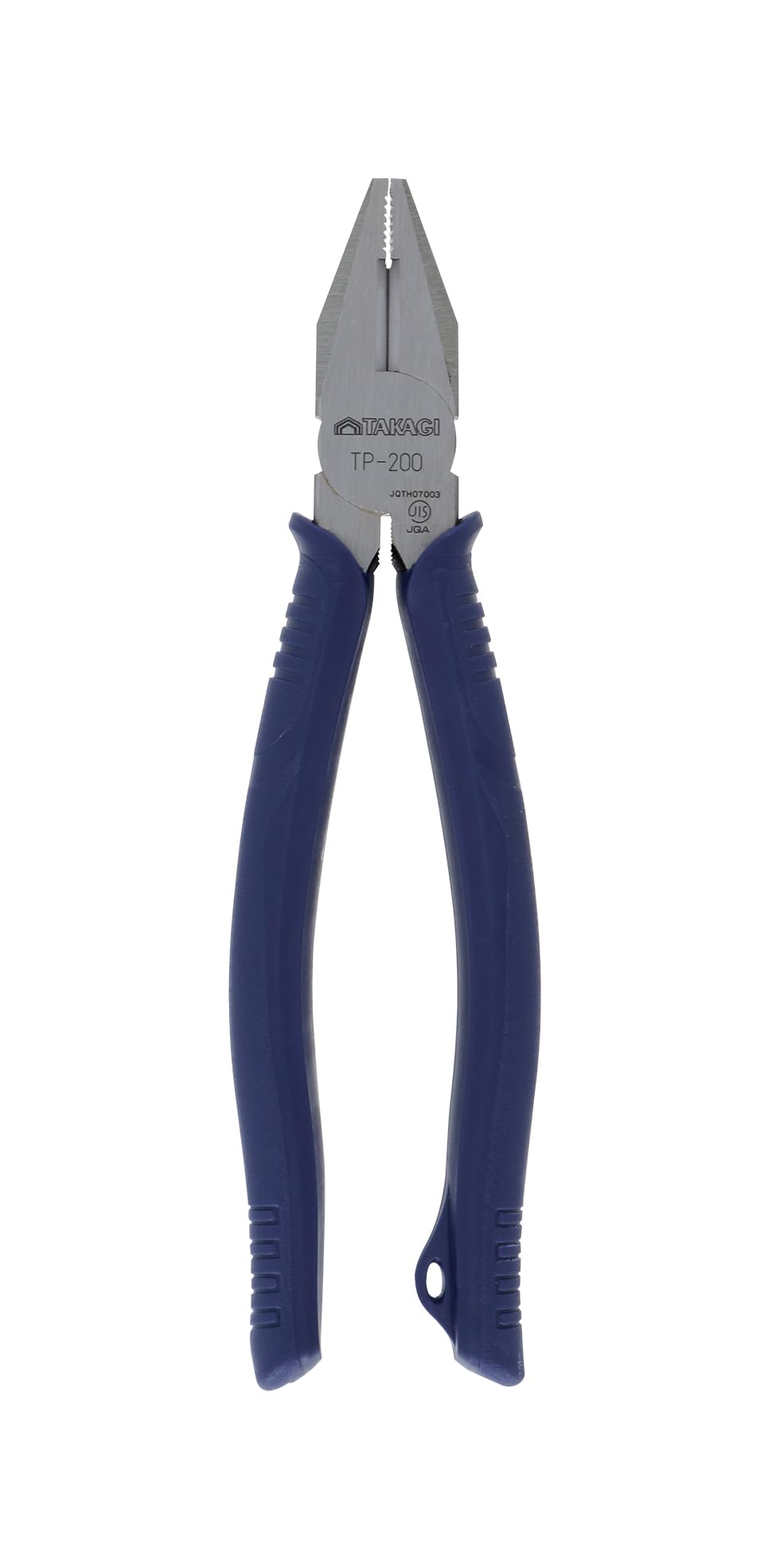 高儀(Takagi) TAKAGI ×TSUNODA JIS認定 ペンチ 200mm 電気工事 機械修理 針金加工 作業工具 つかむ 曲げる 切る 切断 カッティング プライヤー 落下防止コード取り付け穴付き TP-200商品画像