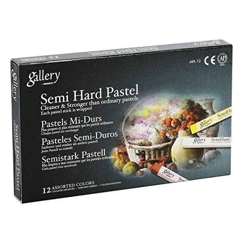 Mungyo Gallery Semi-Hard Pastels Cardboard Box Set of 12 - Assorted Colors