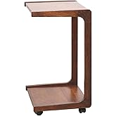 POCHY Multipurpose Kitchen Storage Wagon Service Trolley C Type Storage Shelf Grooved Countertop Small Footprint Solid Wood S