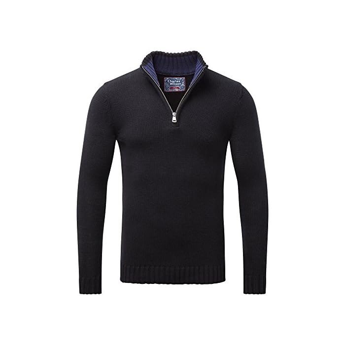 Charles Wilson Zip Neck Cotton Jumper 