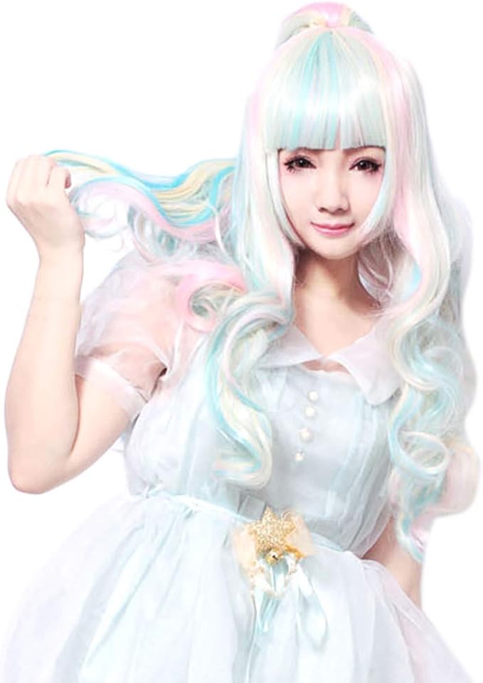 Amazon Co Jp Memomomokoフルウィッグ ウィッグ かつら セミロング ミディアム ストレート ぱっつん 姫カット 姫髪 小顔 自然 原宿 ロリータ パープル グレー ピンク ブール グラデーション 服 ファッション小物