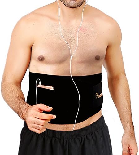VIKTOR JURGEN Waist Trimmer Ab Belt - Waist Trainer Belt to Weight Loss Exercise Wraps with FREE Smartphone Sleeve for iPhone Plus