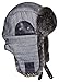 N'Ice Caps Kids Winter Trapper Hat with Large Ear Flaps (US, Age, 8 Years, 10 Years, Grey/Black Tweed)