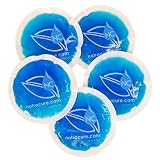 NatraCure 4" Circle Gel Ice Packs - 5 Pack Blue (Reusable Round Gel Cold Packs for Kids Injuries, Breastfeeding, Wisdom Teeth, First aid, Headaches, Sinus and Pain Relief, Tired Eyes, Arthritis)