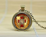 SunShine Day The Knights Templar Pendant Necklace Glass Cabochon Necklace A3931