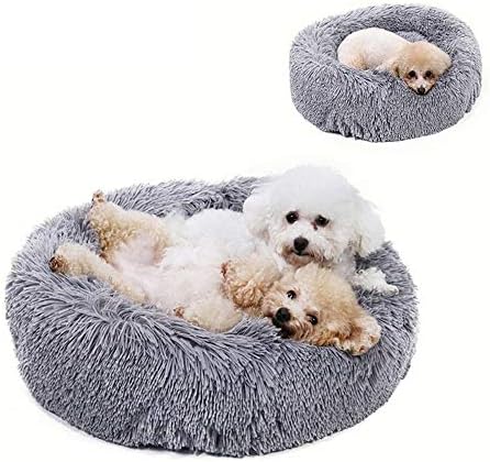Wuwenw Luxury Shag Fuax Fur Donut Cuddler Round Donut Cat And Dog Cushion Bed Warming And Comfortable Sofa Kennel For Dog Cats Puppy
