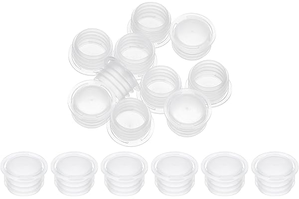 PATIKIL 10Pcs Salt and Pepper Shaker Stoppers 16.2mm/0.64" Salt Shaker Plug | Replacement, Reusable Clear Round End Cap, Plas