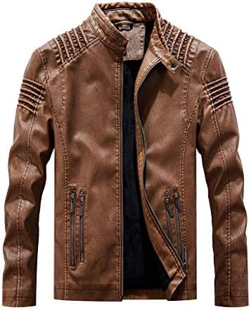 temorry Mens Pu Jacket Blazer Jacket Men Comfortable Shirts Pure Color Zipper Long Sleeve Top Blouses Sweatshirts Soft Classic Clothing Outerwear