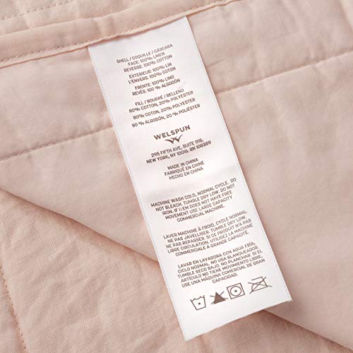 Welhome Relaxed Linen and Cotton Percale Quilt Full/Queen Size Rose