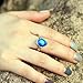 Mojo Hand Polished Antique Sterling Silver Plating Oval Stone Color Change Mood Ring MJ-RS050 (9)