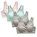 EMY Nursing Bra Maternity Bra 4 Pack Wrap Sleep Bra for Maternity to Nursing Seamless Cotton (M (Asian tag L))
