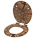 Sanilo Soft Close Toilet Seat ROUND, Quiet and Slow Close Lid and Seat, Strong Bumpers and Hinges, Old Tree