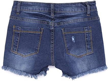 Goddess Area Women's Casual Mid Waisted Distressed Ripped Stretch Denim Girl's Shorts Jeans