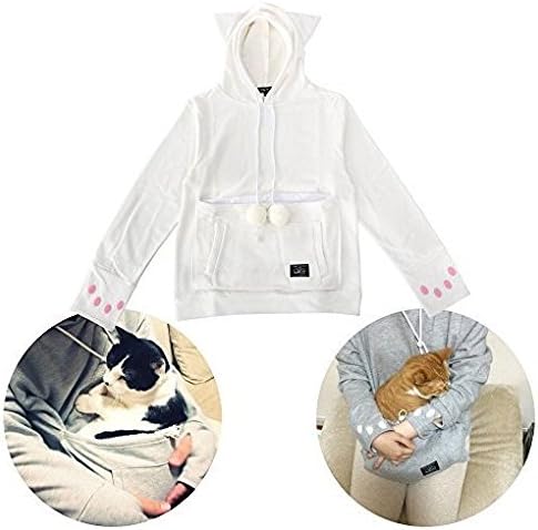 Mewgaroo Hoodie Upa-32xl-wh White Cat Shaped Sweat with Ears Xl Size ［Japan Import］