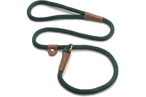 Mendota Pet Slip Leash - Dog Lead and Collar Combo - Made in The USA - Hunter Green, 1/2 in x 6 ft - for Large Breeds