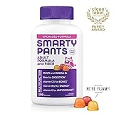 SmartyPants Adult Complete and Fiber Gummy Vitamins: Multivitamin, Inulin Prebiotic Fiber, & Omega 3 DHA/EPA Fish Oil, Folate (Methylfolate), Methyl B12, Vitamin D3, 180 count (30 Day Supply)