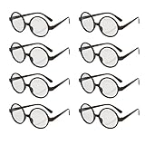 Allures & Illusions Great Party Wizard Glasses (8 Pack), Black