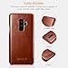 Galaxy S9 Plus Leather Case, Icarer Genuine Vintage Leather Flip Folio Opening Cover in Curved Edge Design, Slim Thin Side Open Case for Samsung Galaxy S9 Plus 6.2 Inch (Brown)