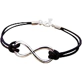 Infinity Leather Bracelet Mens Jewelry Gift for Him