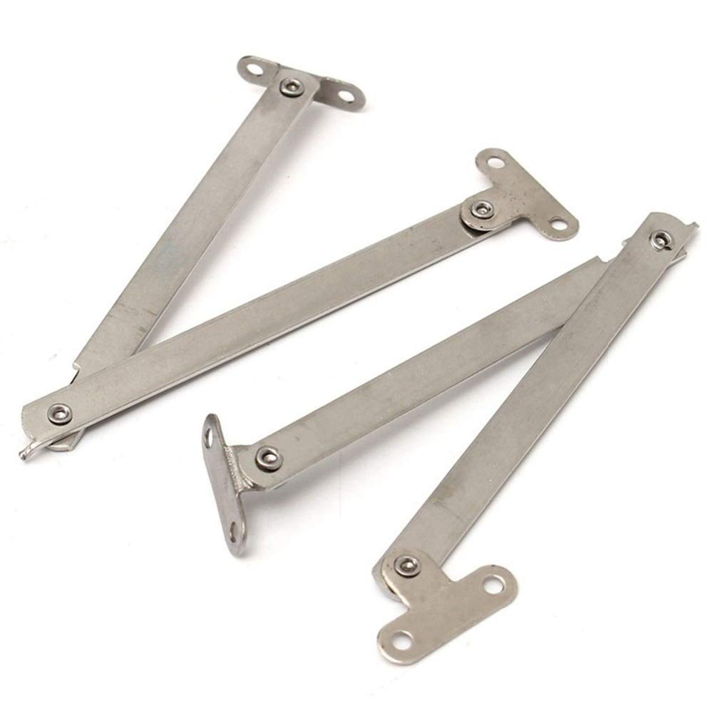 TOOLSTAR Cabinet Cupboard Door Folding Hinge Lift up Strut Lid Flap Stay Support Hinges for Home Furniture Wardrobe Cupboard Cabinet Box Case (2pcs)
