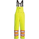 Viking Men's Journeyman 300 Denier Insulated Hi-Vis Safety Rain Bib Pants 2" Vi-brance Reflective Tape, 4" Contrasting Tape