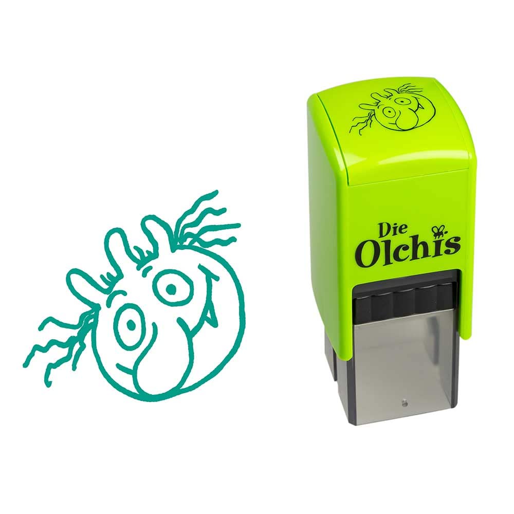 Trodat Die Olchis Muddy Paws Stamp with Game for Children - Boy, Imprint Green, 171463