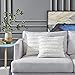 Longhui bedding Ivory White Throw Pillow Covers for Couch Sofa Chair, Cotton Linen Decorative Pillows Cushion Covers, 18 x 18 inches, Set of 2, No Inserts