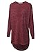 JJ Perfection Women's Marled 3/4 Sleeve High Low Oversized Crewneck Sweater