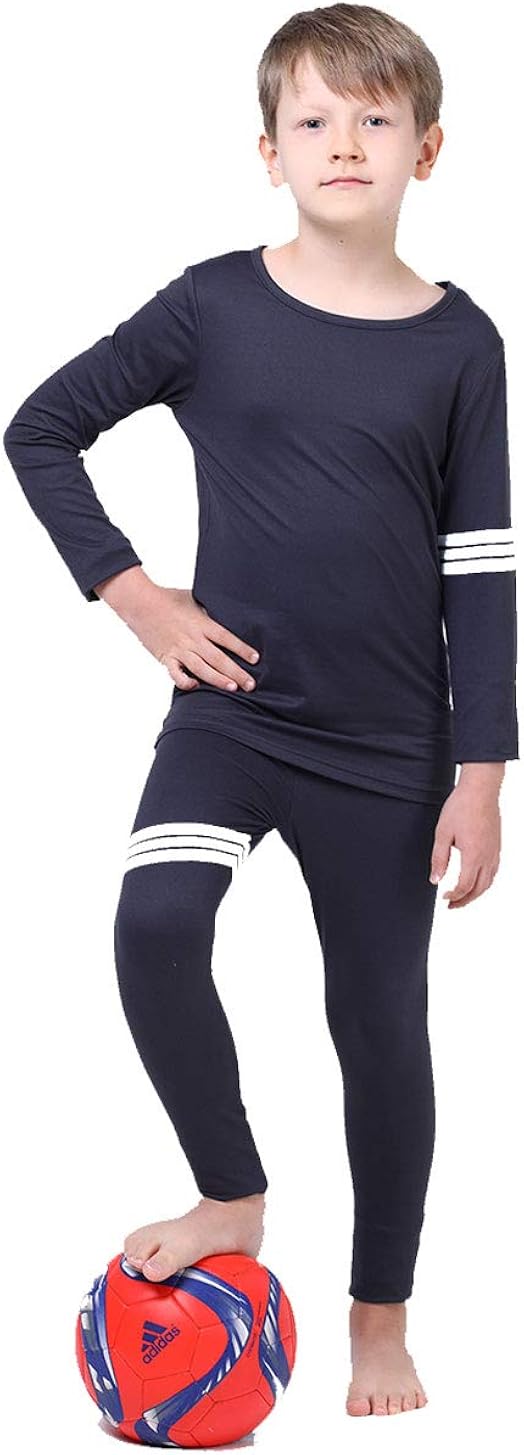 Short Fleece Lined Sporty Thermal Underwear Set for Boys and Girls Superb Base Layer Pajamas Long John Set.: Clothing