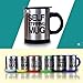 Stainless Steel Coffee Mug Self Stiring Mugs Electric Automatic Mixing Cups for Stir Coffee Milk Mix Juice Drink and Plastic 300ml 12-16 OZ (Black)