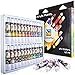 Acrylic Paint Set/Craft Paint - Acrylic Paint Kit - No Drying Out, Non Toxic Wood Paint - 24 Vivid Colors Canvas Set - Acrylic Paint Palette for Beginners, Kids and Adults (12ML Easy Squeeze Tubes)