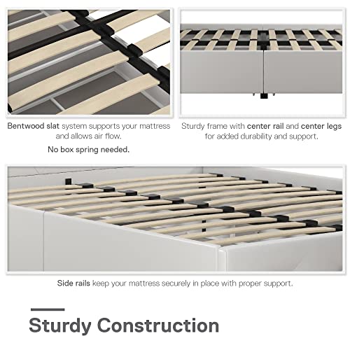 DHP Dakota Upholstered Platform Bed with Underbed Storage Drawers and