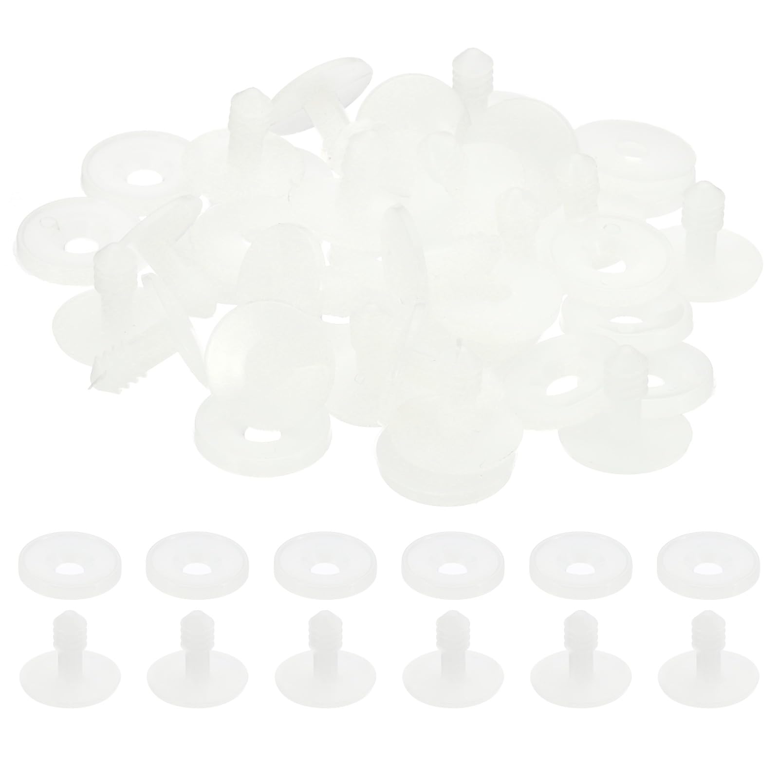 PATIKIL 20mm Doll Joints, 20 Set Plastic Removable Animal Joints Connector Engage Bolt for Bear Limbs Making Head Joints DIY Crafts Accessories, White