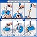 Masthome Mop and Bucket with Wringer Set, Spin Mop and Bucket On Wheels with 5 Microfiber Mop Heads and 1 Floor Brush Head, Self Wringing Mop for Floor Cleaning, 12L
