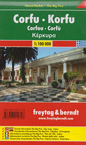 Corfu Island Pocket Map + The Big Five - 1:100,000 (English, French, Italian and German Edition) Corfu Island Pocket Map + The Big Five - 1:100,000 (English, French, Italian and German Edition)