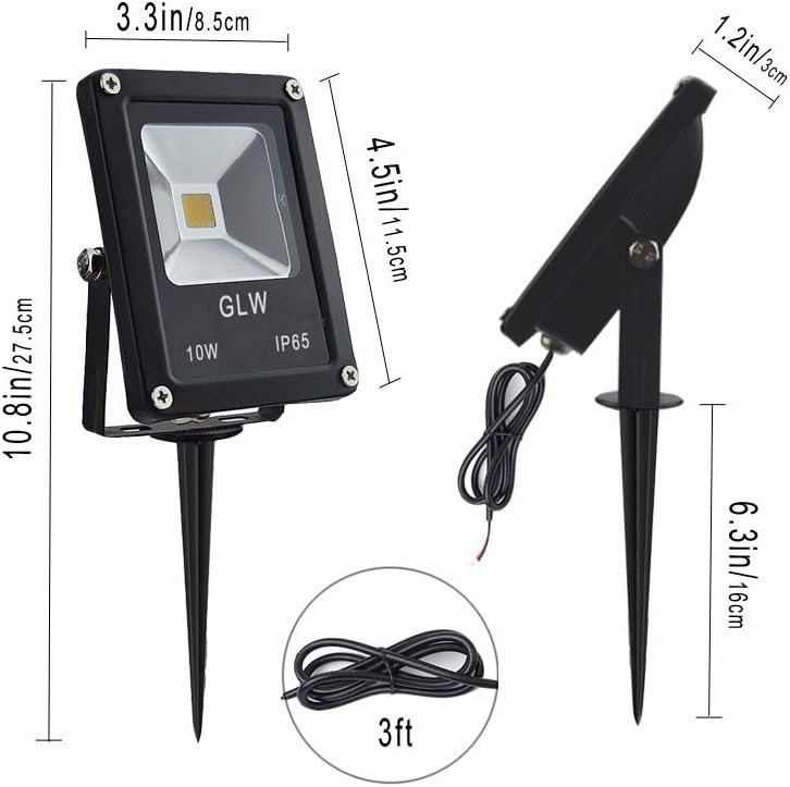 GLW 10W Landscape Lights 12V Waterproof Outdoor Spotlights Low Voltage
