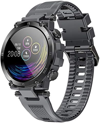 O’woda D13 多機能スマートウォッチ 1.3インチ全画面タッチスクリーン IP68防水 腕時計レディース 万歩計 活動量計 230mAh大容量 長い待機時間 GPS運動記録 ストップウォッチ 目覚まし時計 消費カロリ 長座注意 音楽再生 着信通知SMS/Line/Gmail/Twitter/WhatsApp iPhone/Android対応 日本語対応 (グレー)