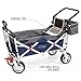 Creative Outdoor Wagon for Kids Push Pull Collapsible Stroller Folding Cart | Silver Series | Beach Park Garden & Tailgate | Navy Blue