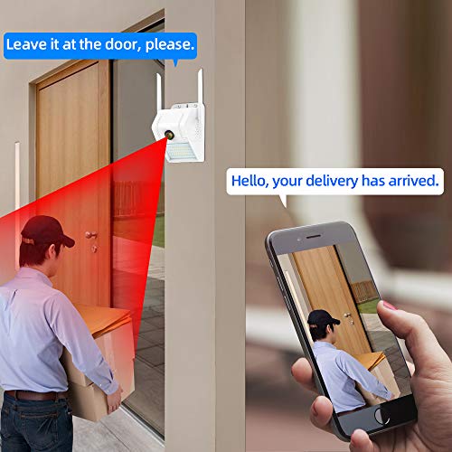 SDETER WiFi Security Camera with Motion Sensor Floodlight Outdoor, 1080P Night Vision Motion Detection Two-Way Talk Waterproof
