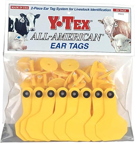 Y-Tex 2 Star Small Blank Cattle Tags 25 Count Yellow