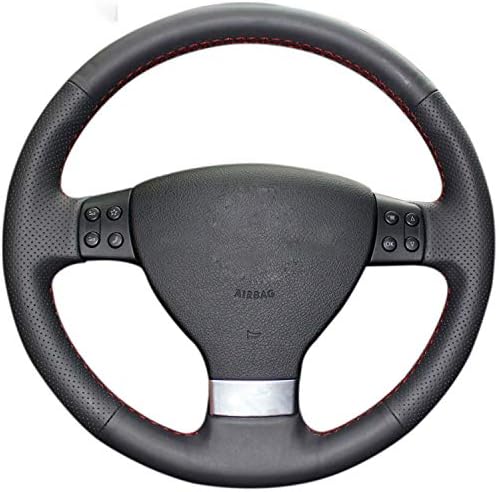 Swordsman Black Artificial Leather Car Steering Wheel Cover for Volkswagen Golf 5 Mk5 VW Passat B6 Jetta 5 Mk5 Tiguan 2007-2011