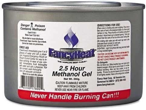 Sterno Fancy Heat Methanol Gel Cooking Fuel (4ct) by Methanal Gas