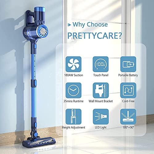 Cordless Vacuum Cleaner with LED Touch Display, 20KPA Stick Vacuum