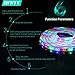 ANNT LED Flexible Strip Lights 16.4ft 300leds 5m Waterproof Adhesive Light Strips RGB Color Changing Smd3528 ribbon Kit with 44key Remote with Power Supply