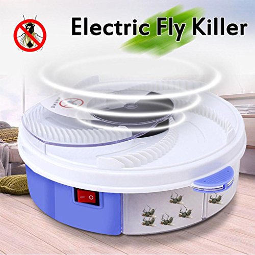 Boddenly Newest Electric Flycatcher Fly Trap Device with Trapping Food Mosquito Killer Pest Control Bug Insect Zapper Pest Catcher 7.8''x7.8''x2.7'' White - Thumbnail 3