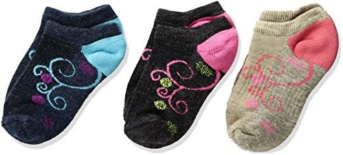 Girls' 3 Pack Flower Swirl Crew Socks