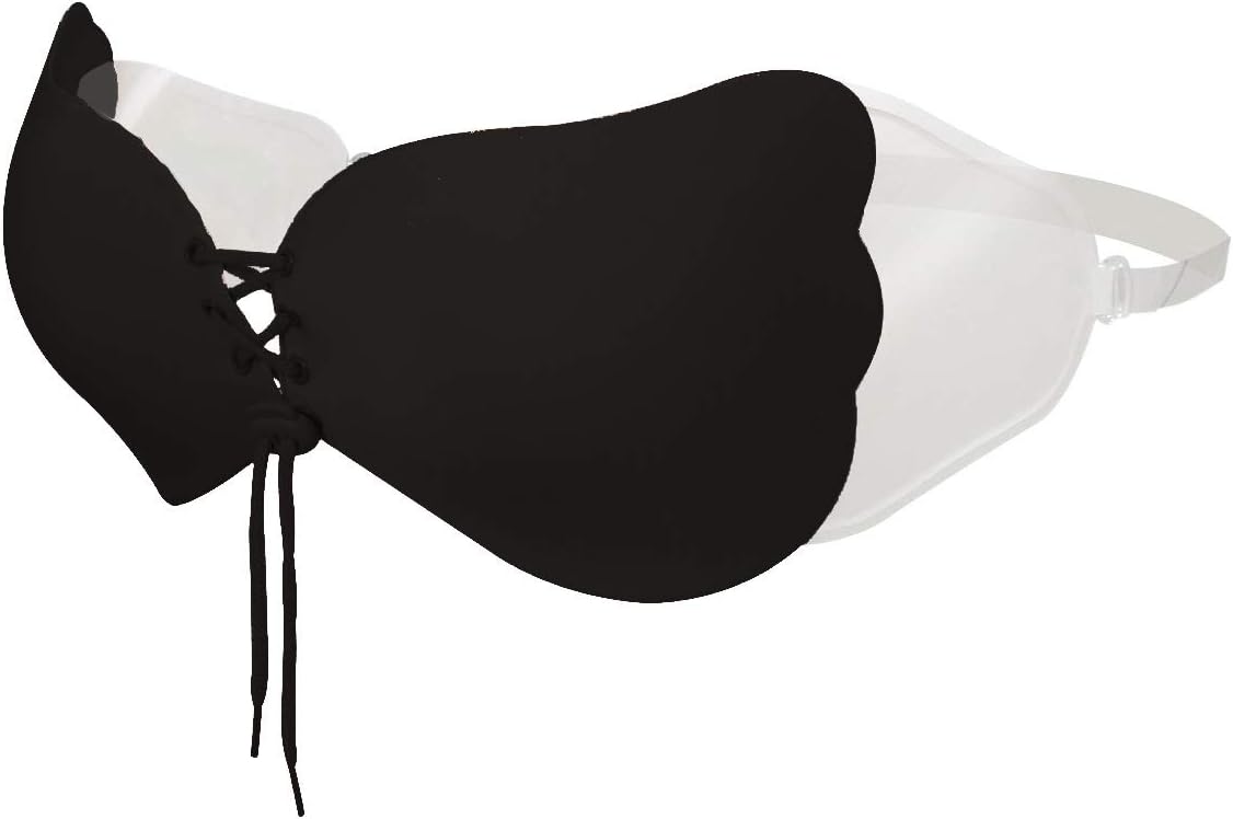Ypser Self Adhesive Wings Push Up Bra Strapless Reusable Sticky Bras with Clear Straps