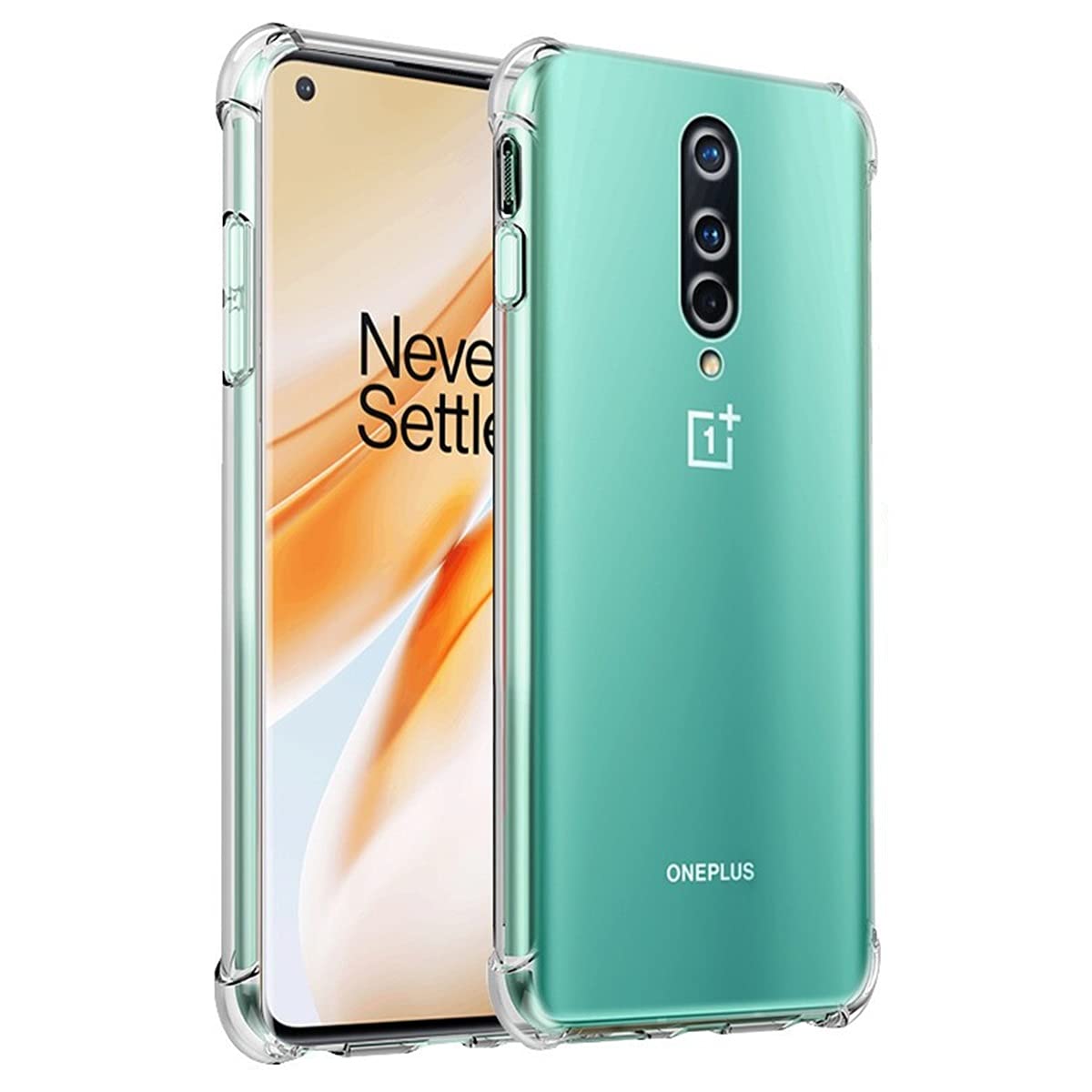 Photo 1 of iCoverCase for OnePlus 8 Case Clear[NOT Compatible with Verizon UW Version], Corner Shockproof Protective Phone Case Soft TPU Slim Thin Case for OnePlus 8 - Clear