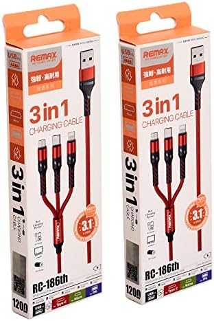 Remax Rc-186Th 3 In 1 USB To Type C, Micro And Iphone Fast Charge Data ...